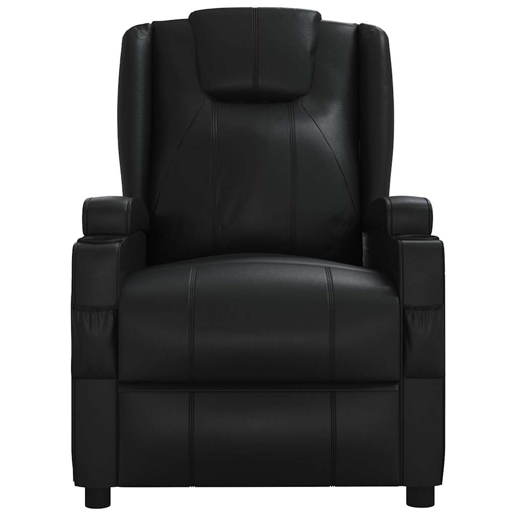 vidaXL Elektrisk massagefåtölj svart konstläder