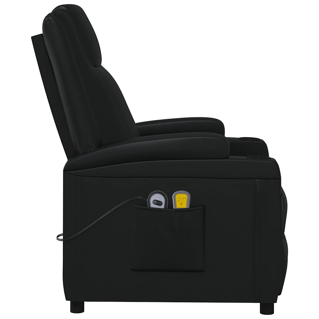 vidaXL Elektrisk massagefåtölj svart konstläder