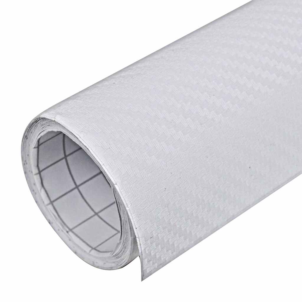 vidaXL Bilfoliering 3D vit 100x150 cm