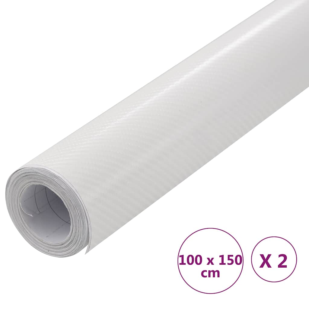 vidaXL Bilfoliering 2 st 4D vit 100x150 cm