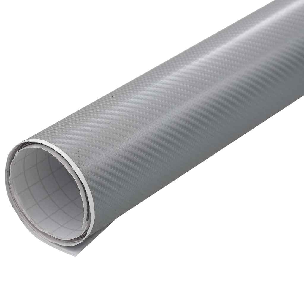 vidaXL Bilfoliering 4D silver 100x150 cm