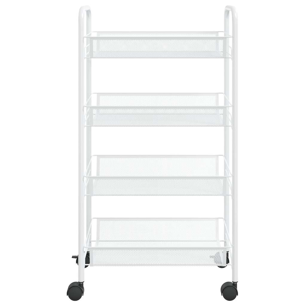vidaXL Rullvagn 4 våningar vit 46x26x85 cm järn