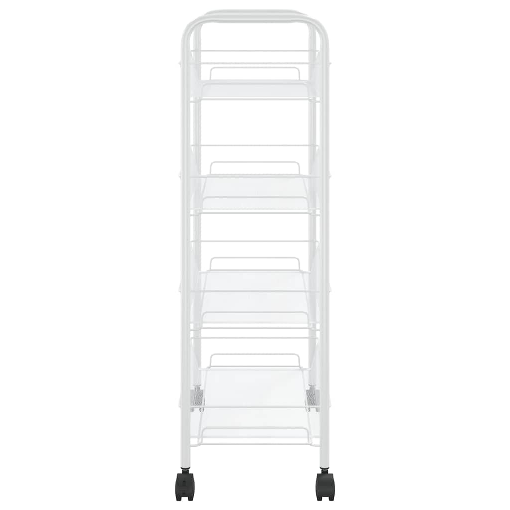 vidaXL Rullvagn 4 våningar vit 46x26x85 cm järn