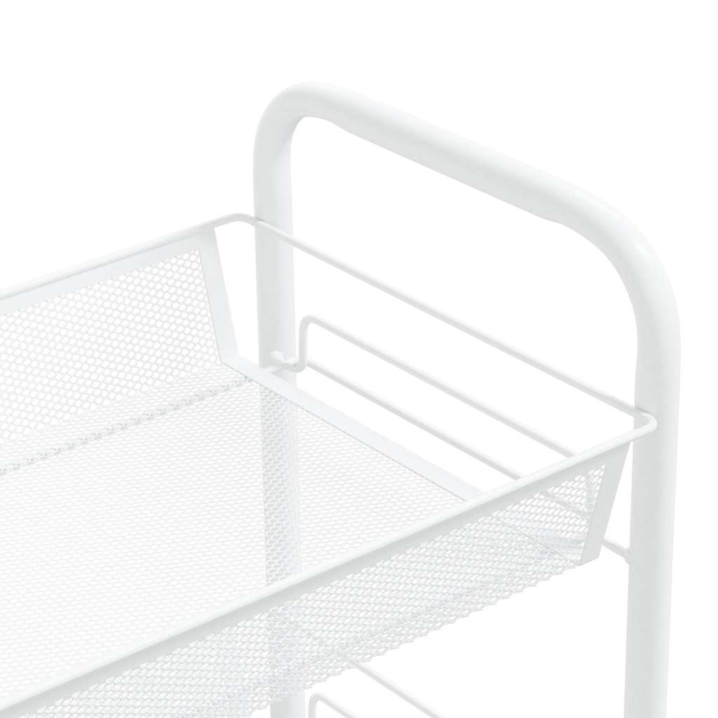 vidaXL Rullvagn 4 våningar vit 46x26x85 cm järn