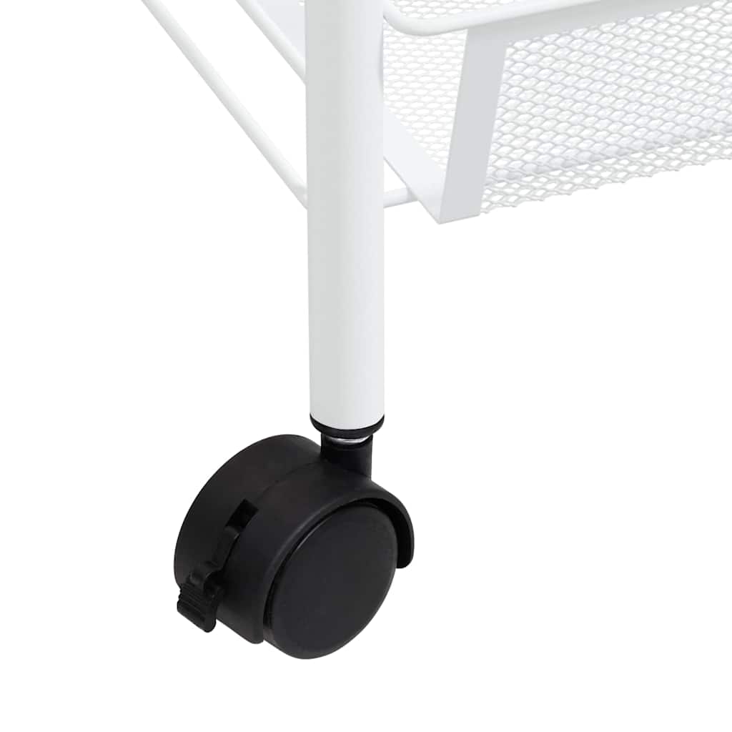vidaXL Rullvagn 4 våningar vit 46x26x85 cm järn