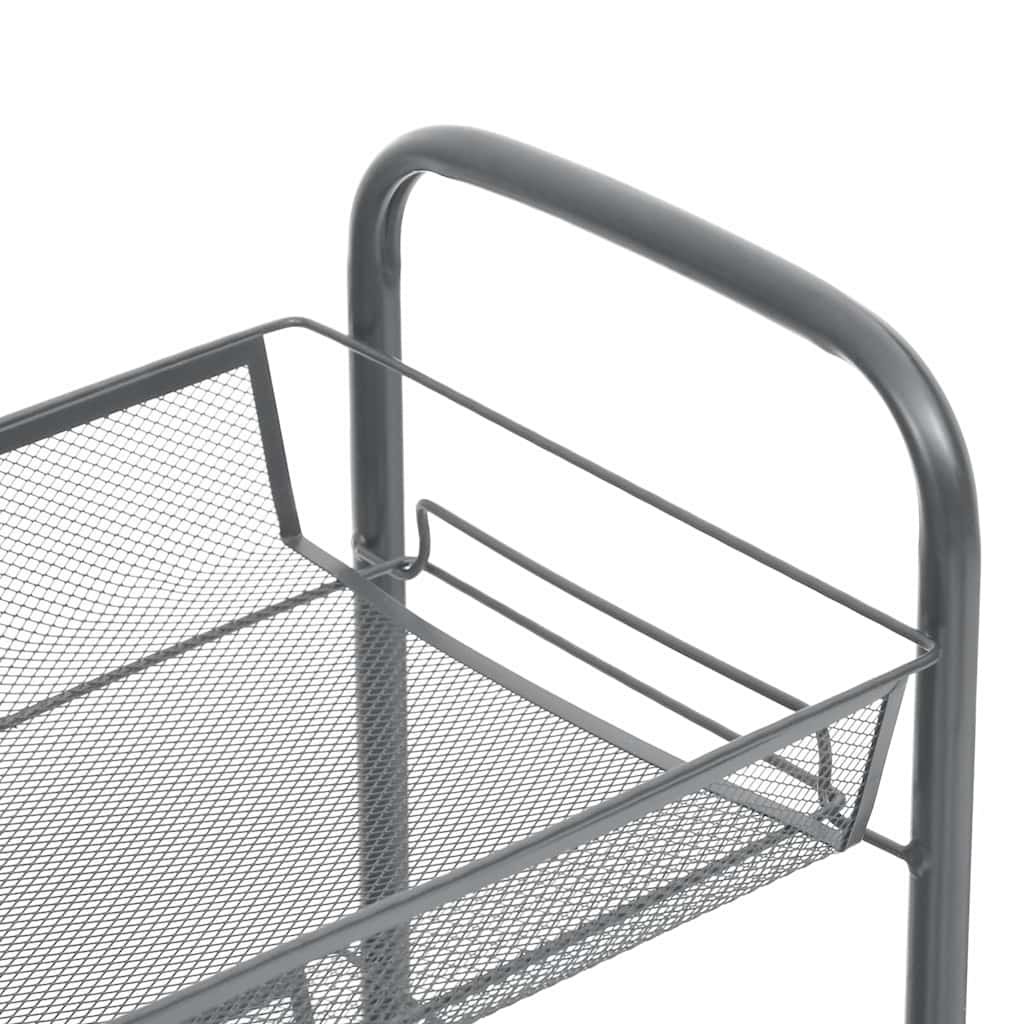 vidaXL Rullvagn 4 våningar grå 46x26x85 cm järn