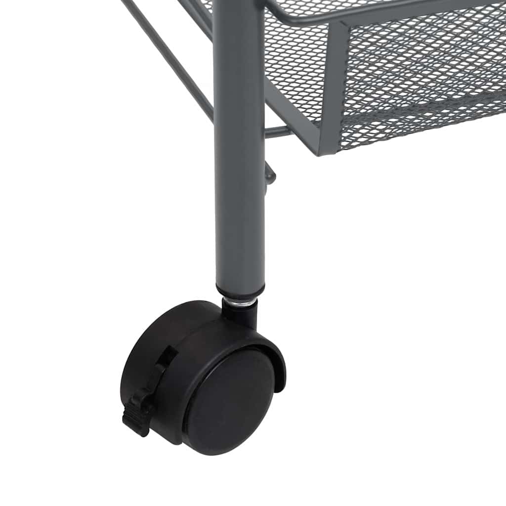 vidaXL Rullvagn 4 våningar grå 46x26x85 cm järn
