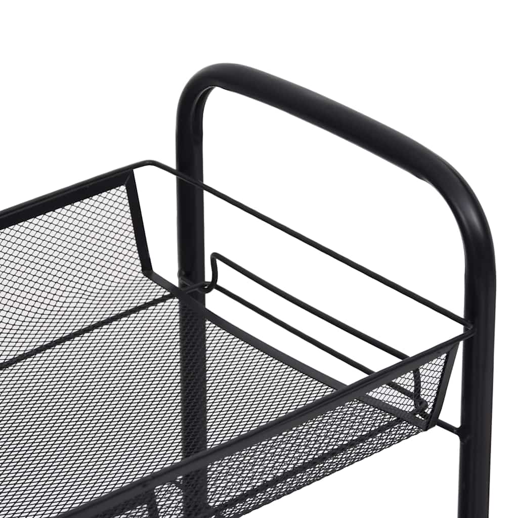 vidaXL Rullvagn 5 våningar svart 46x26x105 cm järn