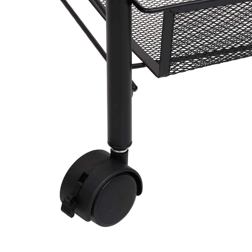 vidaXL Rullvagn 5 våningar svart 46x26x105 cm järn
