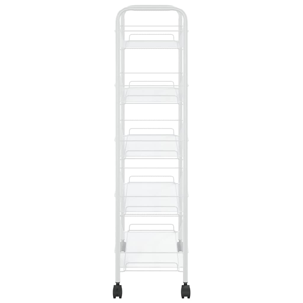 vidaXL Rullvagn 5 våningar vit 46x26x105 cm järn