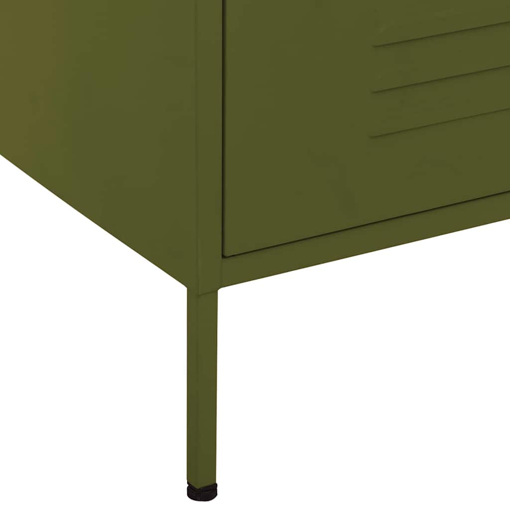 vidaXL Byrå olivgrön 80x35x101,5 cm stål