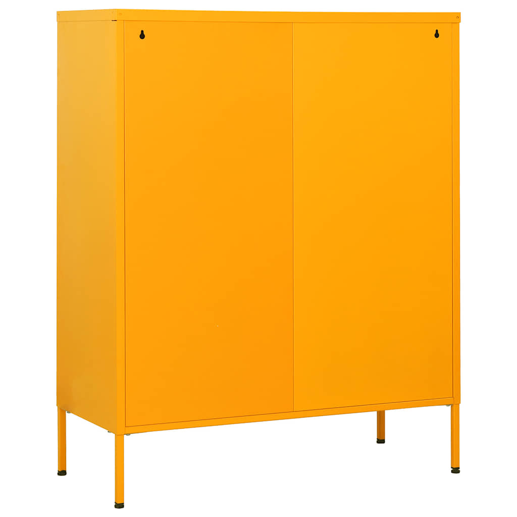 vidaXL Byrå senapsgul 80x35x101,5 cm stål