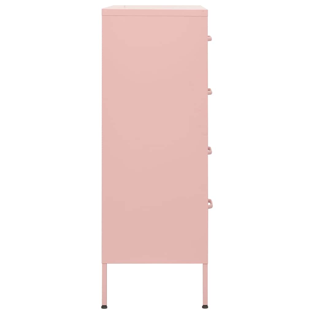 vidaXL Byrå rosa 80x35x101,5 cm stål