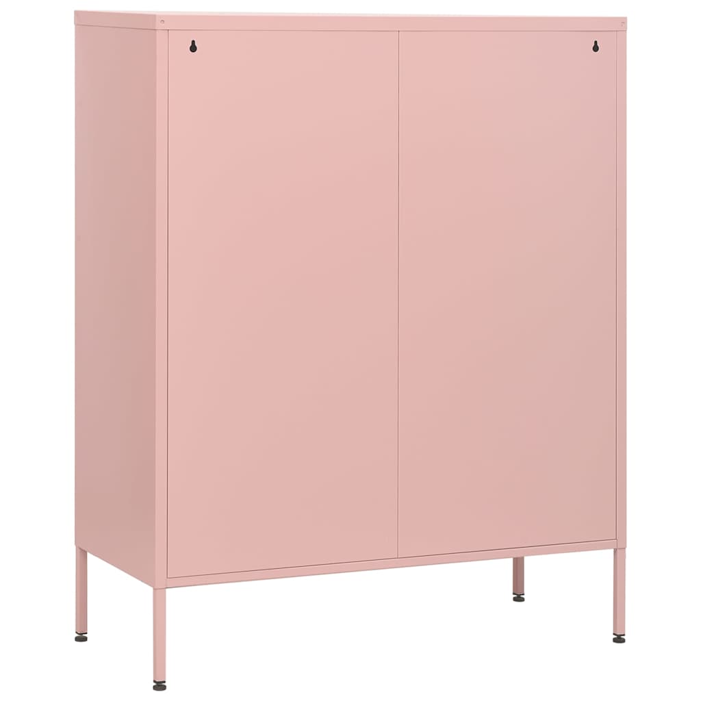 vidaXL Byrå rosa 80x35x101,5 cm stål