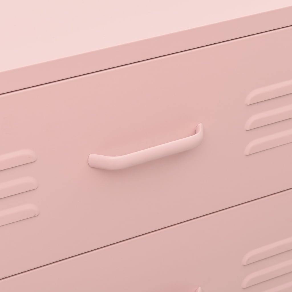 vidaXL Byrå rosa 80x35x101,5 cm stål