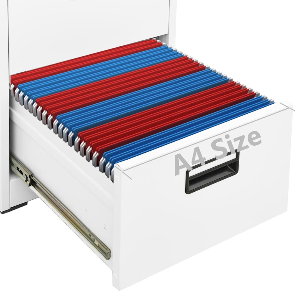 vidaXL Dokumentskåp vit 46x62x102,5 cm stål