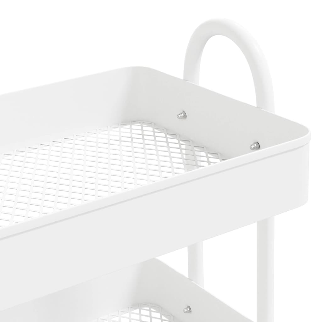 vidaXL Rullvagn 3 våningar vit 43x34x79 cm stål