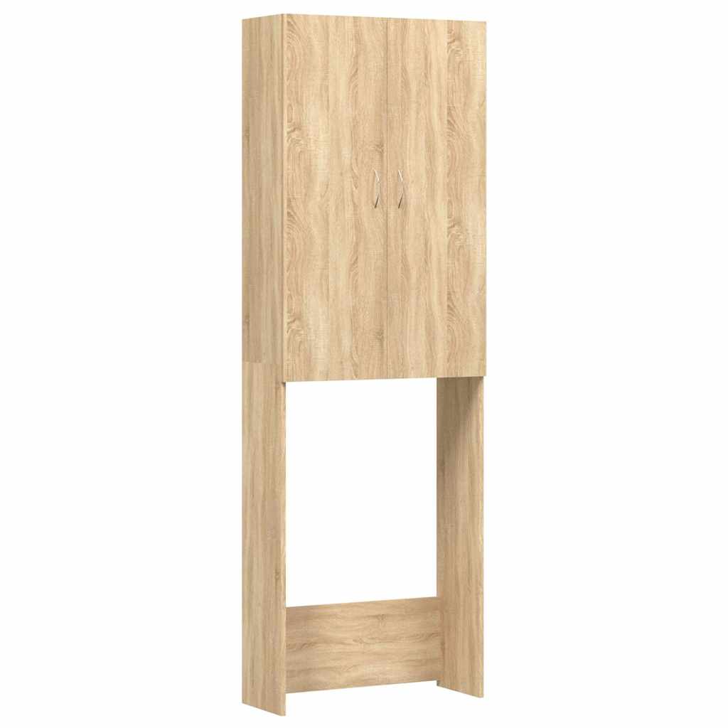 vidaXL Tvättmaskinsskåp sonoma-ek 64x25,5x190 cm