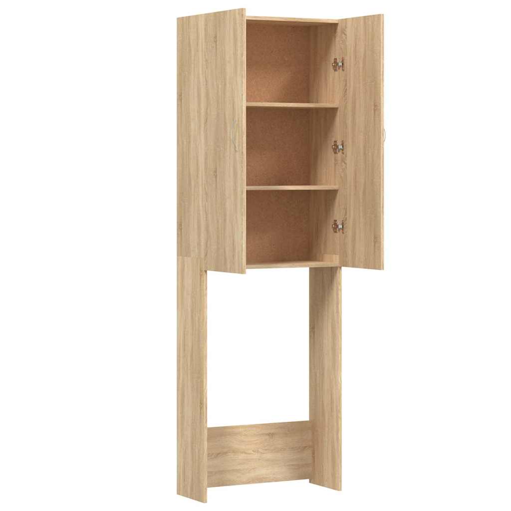 vidaXL Tvättmaskinsskåp sonoma-ek 64x25,5x190 cm