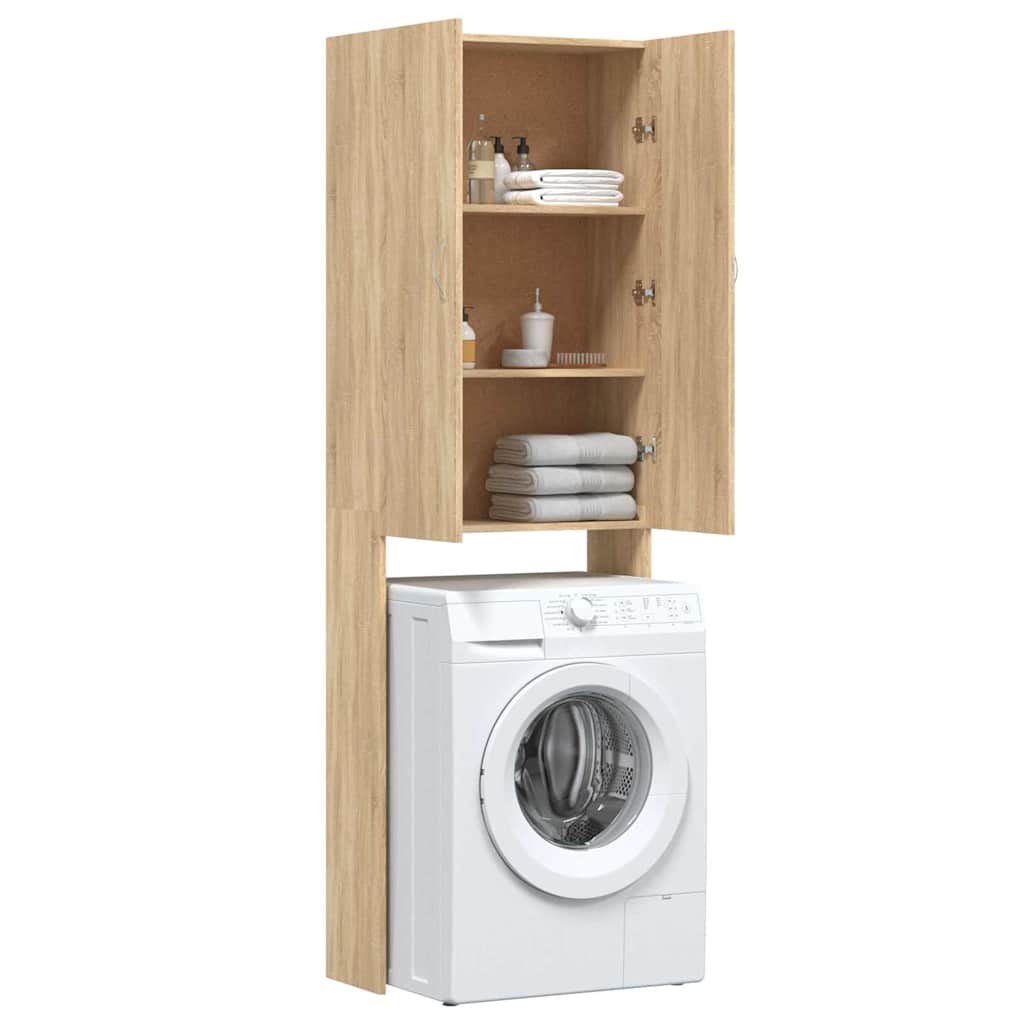vidaXL Tvättmaskinsskåp sonoma-ek 64x25,5x190 cm