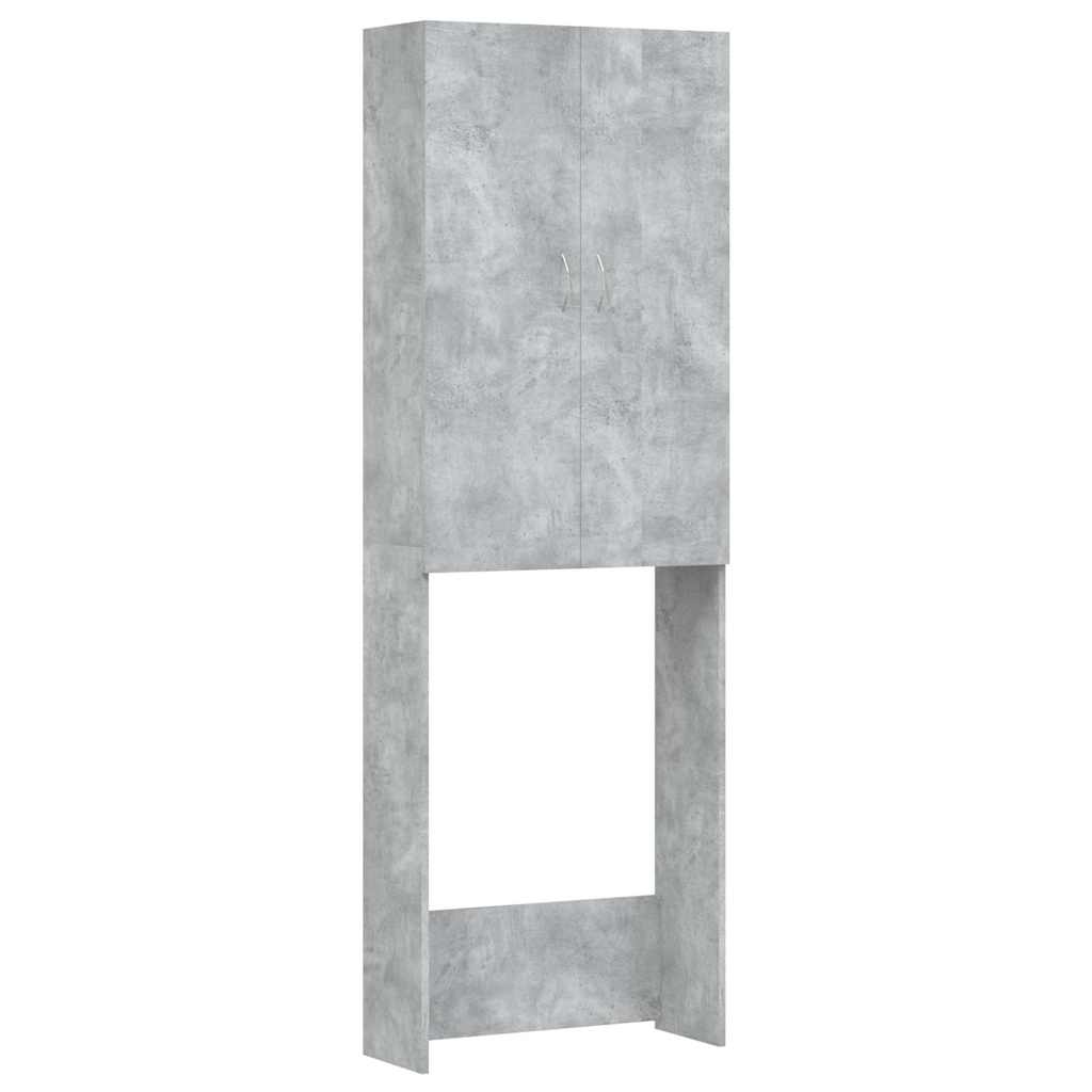 vidaXL Tvättmaskinsskåp betonggrå 64x25,5x190 cm