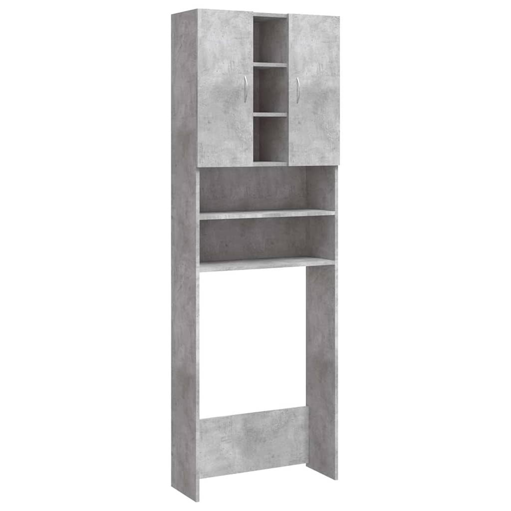 vidaXL Tvättmaskinsskåp betonggrå 64x25,5x190 cm