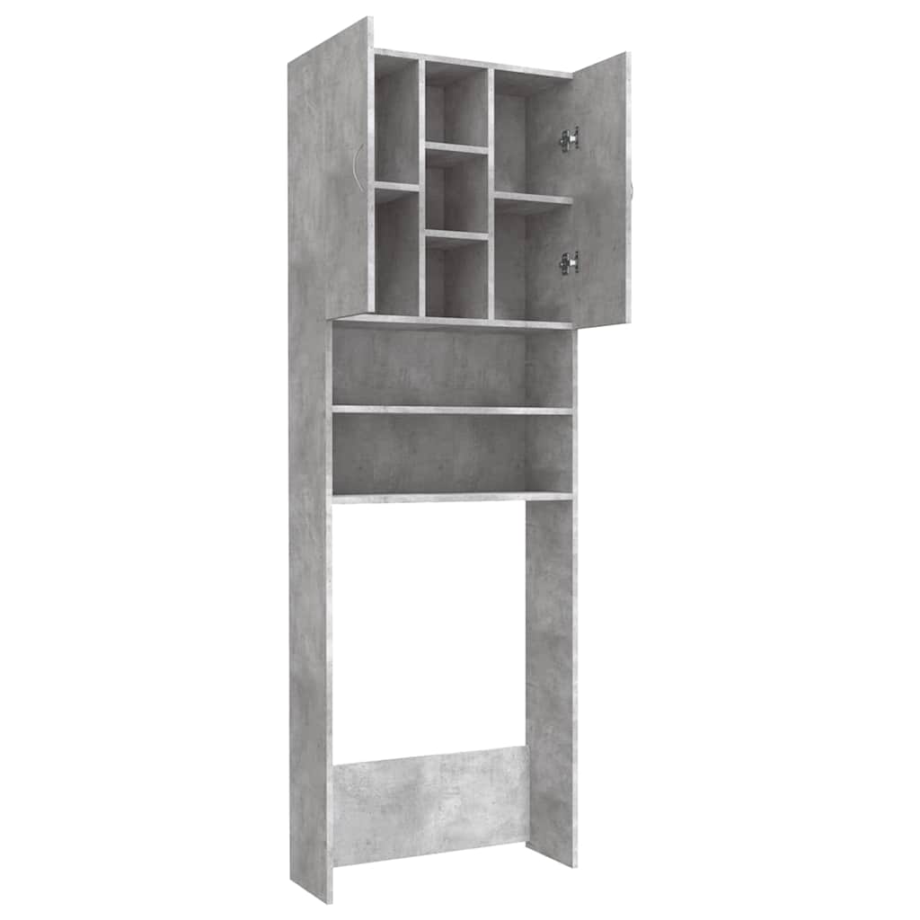 vidaXL Tvättmaskinsskåp betonggrå 64x25,5x190 cm