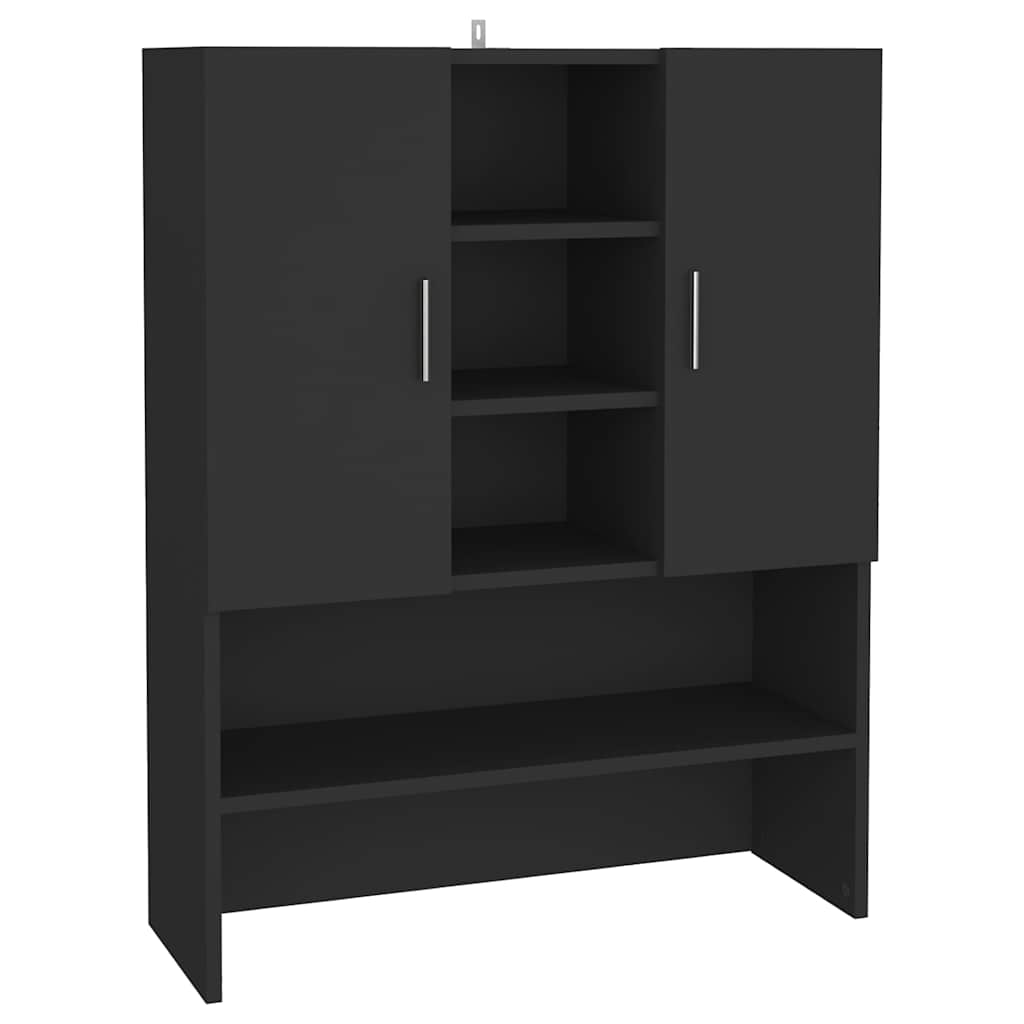 vidaXL Tvättmaskinsskåp svart 70,5x25,5x90 cm