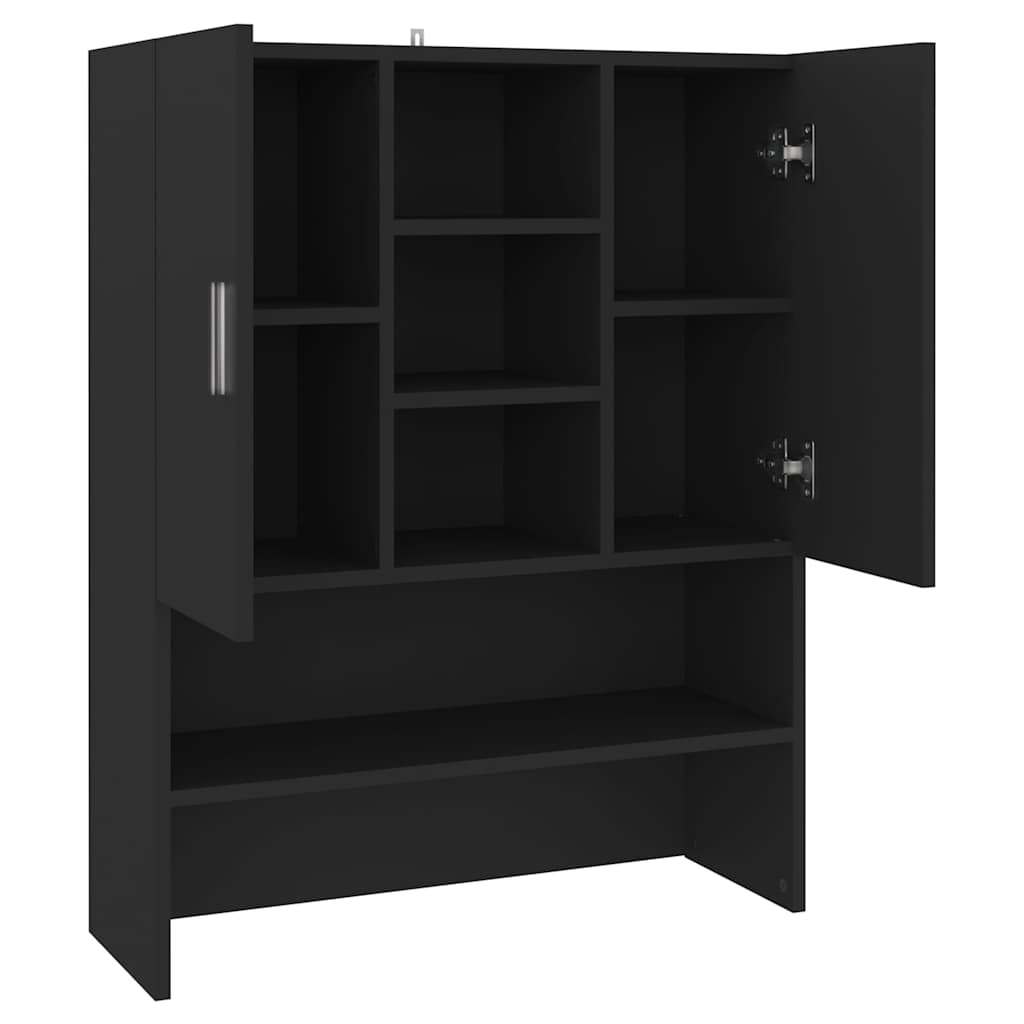 vidaXL Tvättmaskinsskåp svart 70,5x25,5x90 cm