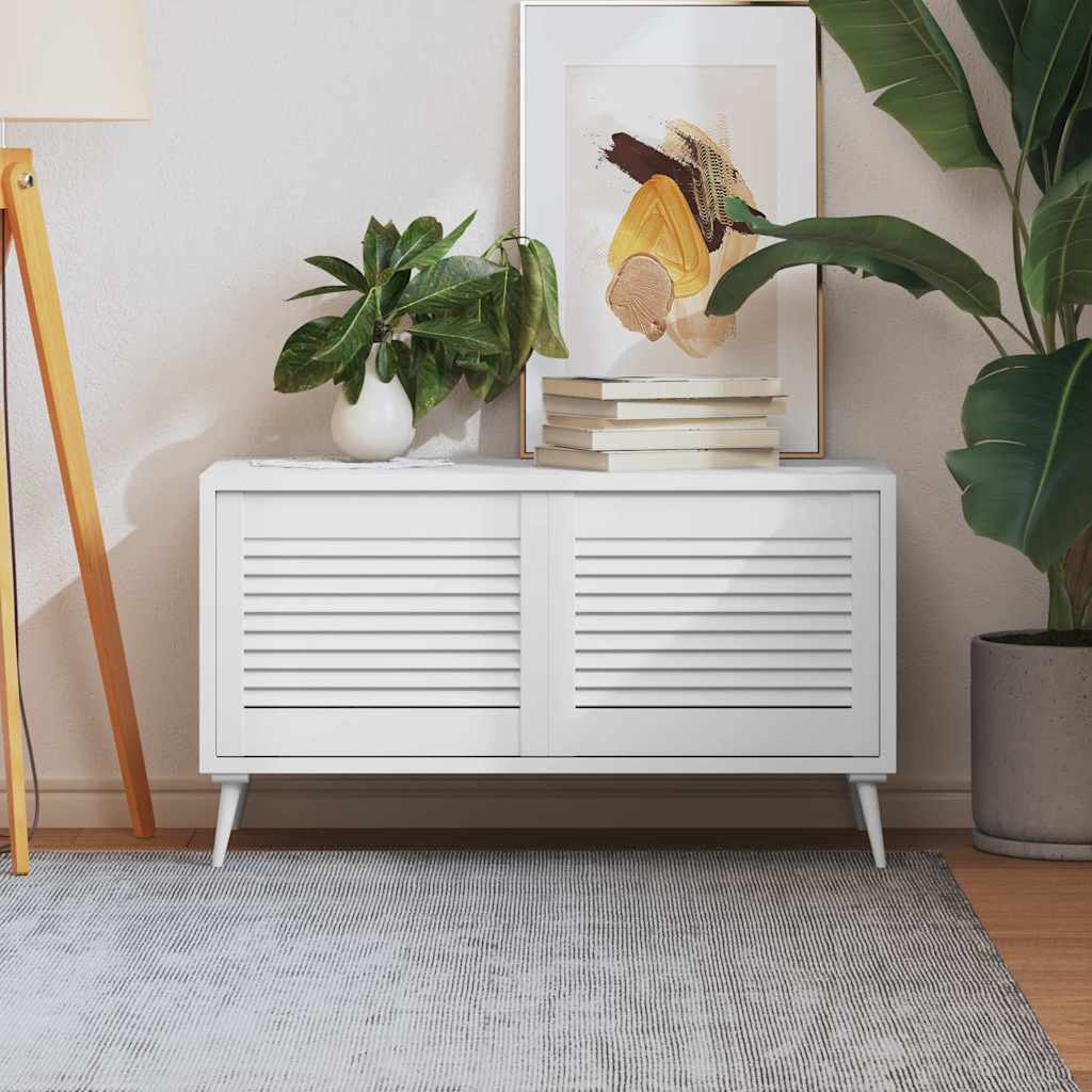 vidaXL Skåpluckor lamelldesign 2 st vit 39,5x49,4 cm massiv furu