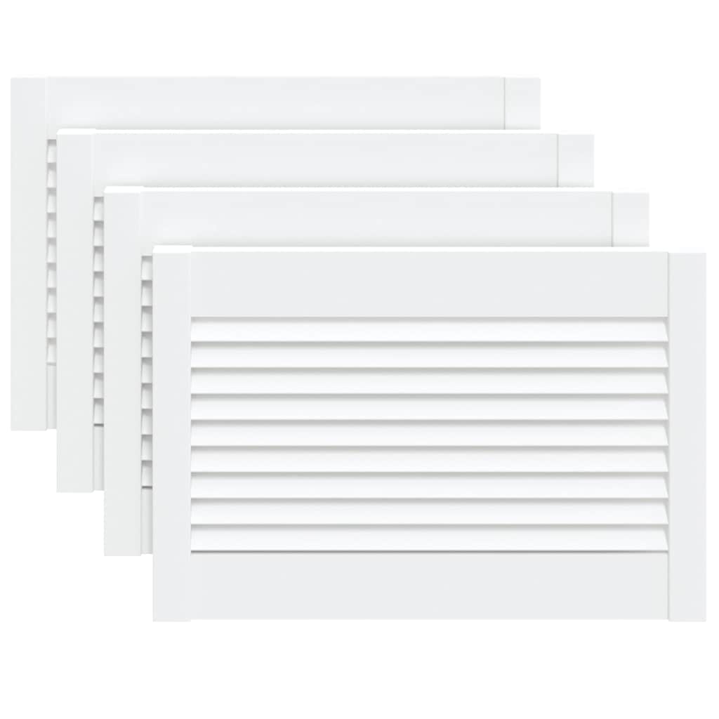 vidaXL Skåpluckor lamelldesign 4 st vit 39,5x59,4 cm massiv furu
