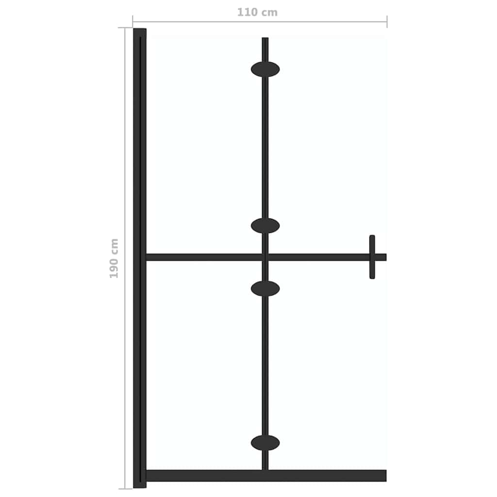 vidaXL Hopfällbar duschvägg med klart ESG-glas 110x190 cm