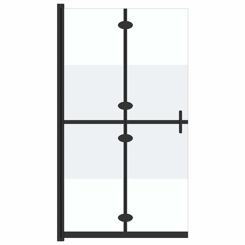 vidaXL Vikbar duschvägg med halvfrostat ESG-glas 70x190 cm