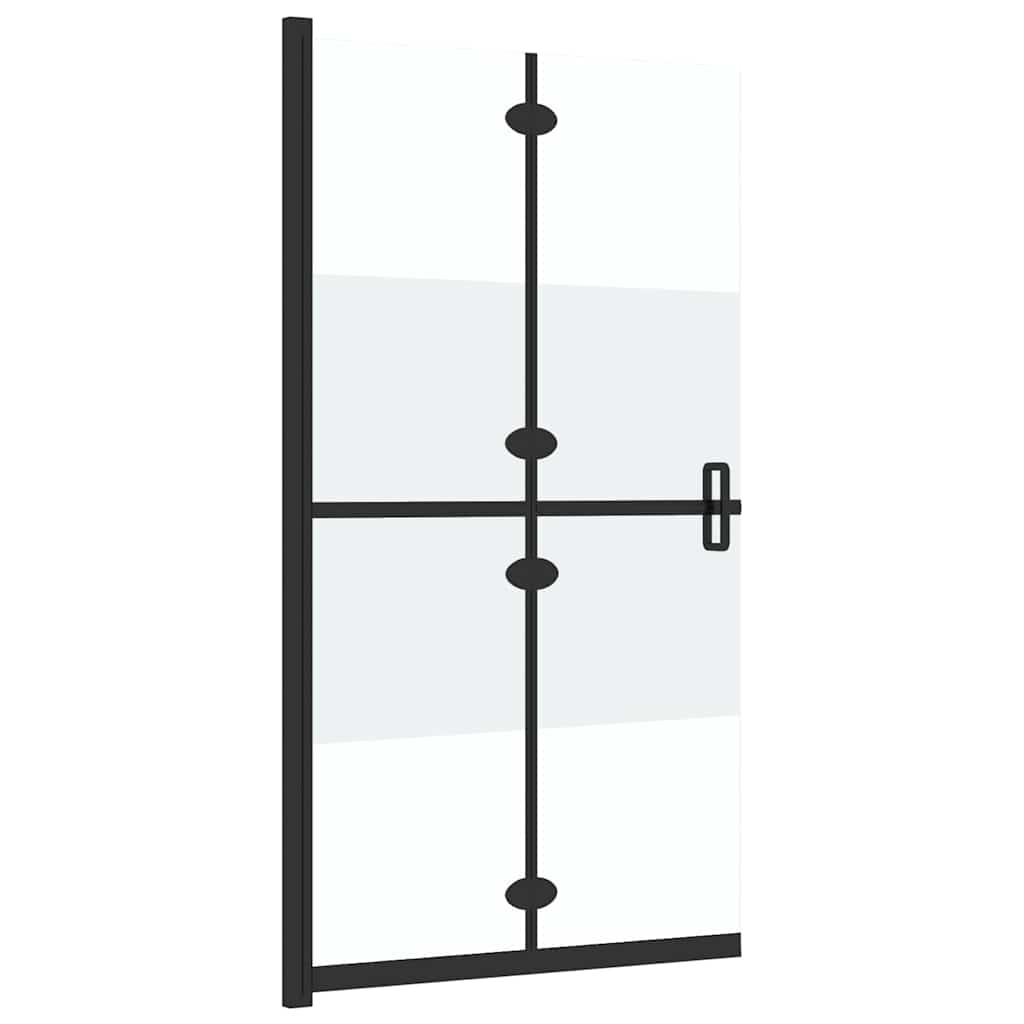 vidaXL Vikbar duschvägg med halvfrostat ESG-glas 90x190 cm