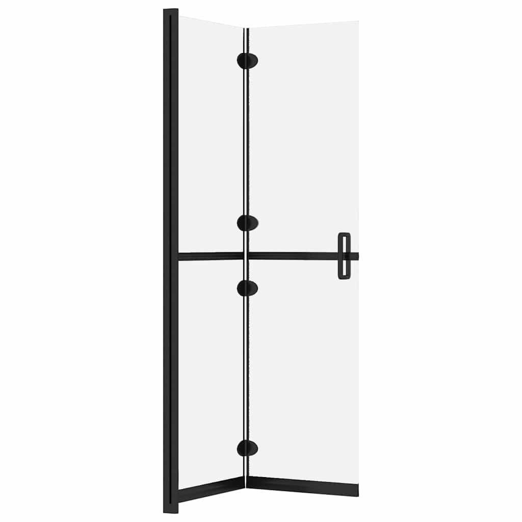 vidaXL Vikbar duschvägg med frostat ESG-glas 80x190 cm