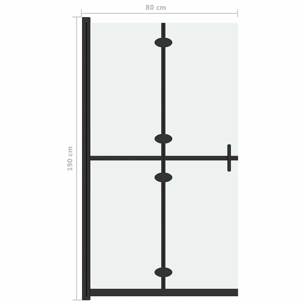 vidaXL Vikbar duschvägg med frostat ESG-glas 80x190 cm