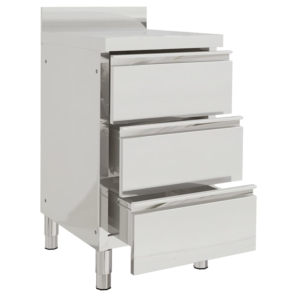 vidaXL Kommersiella köksskåp med 3 lådor 2 st 50x60x96 cm