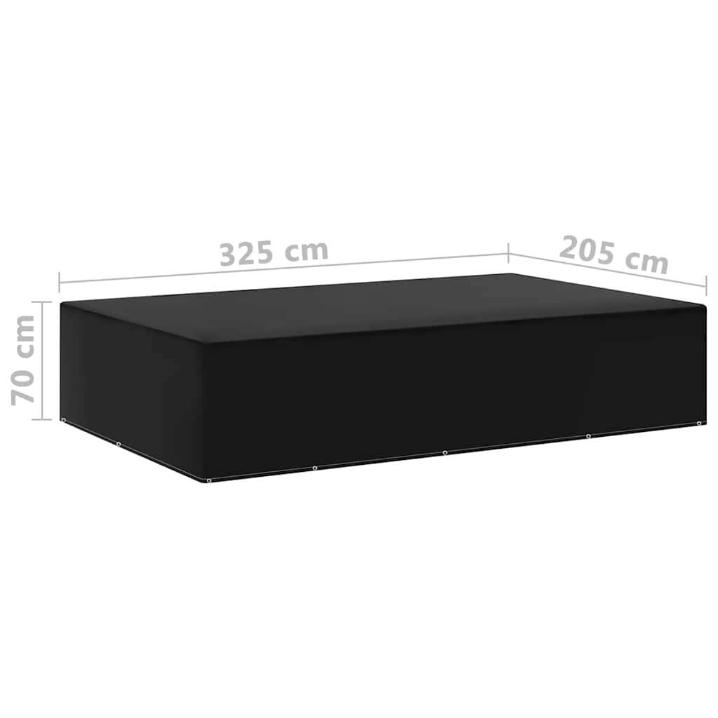vidaXL Överdrag för trädgårdsmöbler 2 st 12 öljetter 325x205x70 cm