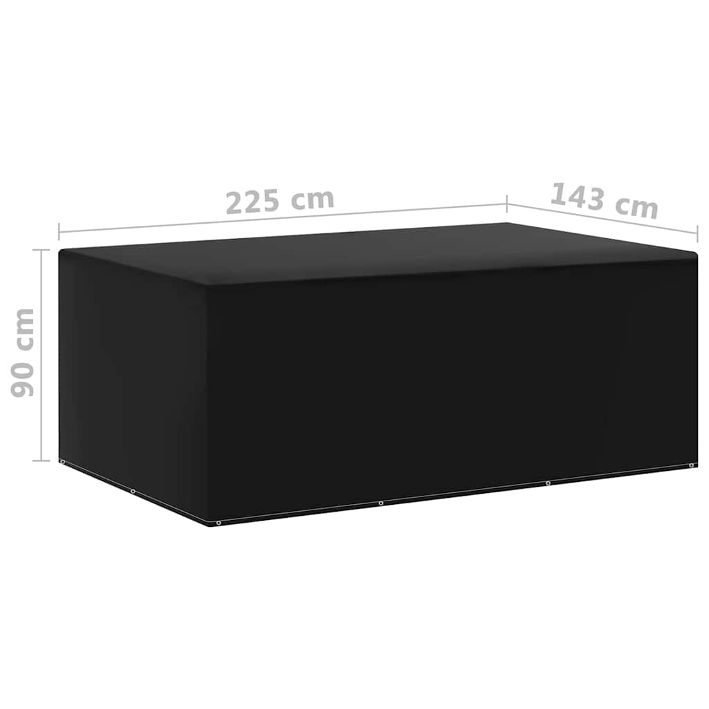 vidaXL Överdrag för trädgårdsmöbler 2 st 7 öljetter 225x143x90 cm