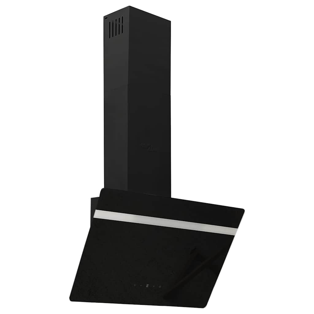vidaXL Köksfläkt 60 cm stål och härdat glas svart