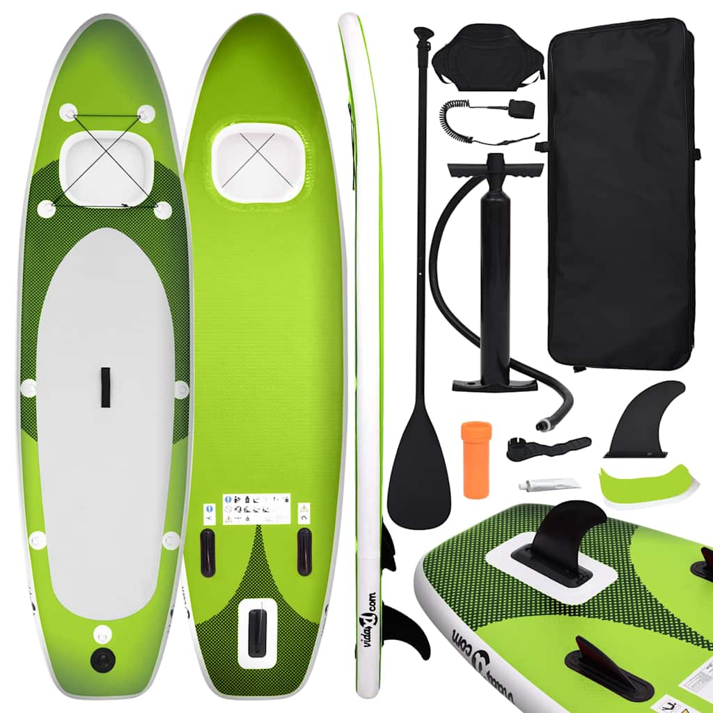 vidaXL Upplåsbar SUP-bräda set grön 330x76x10 cm