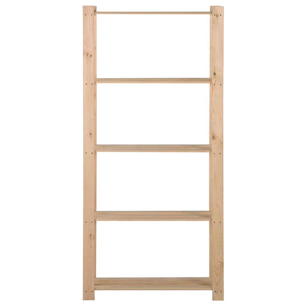 vidaXL Lagerhylla 5 hyllplan 80x28,5x170 cm massiv furu