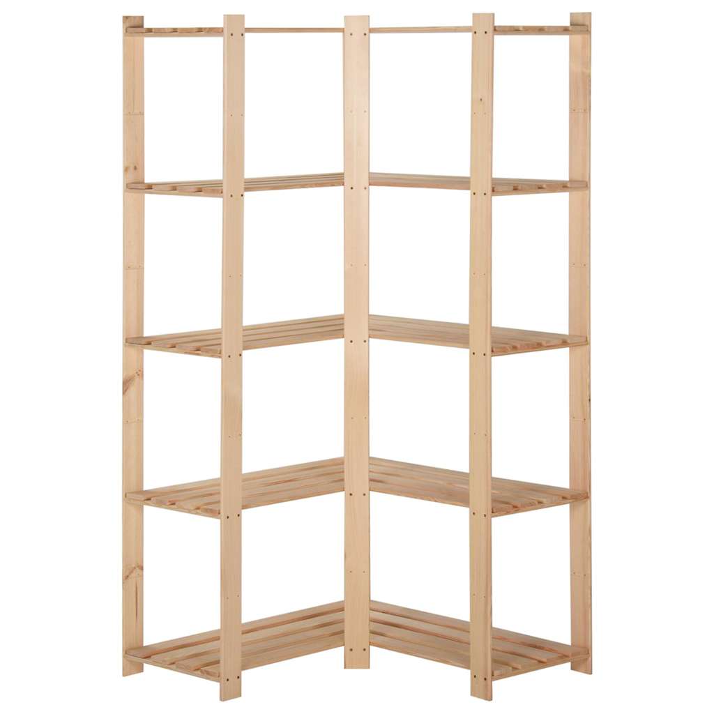 vidaXL Lagerhylla hörn 5 hyllplan 82,5x82,5x170 cm massiv furu