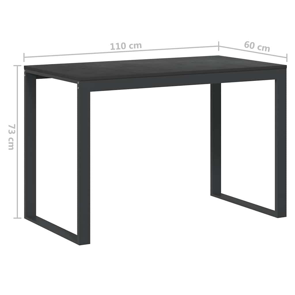 vidaXL Datorbord svart 110x60x73 cm spånskiva