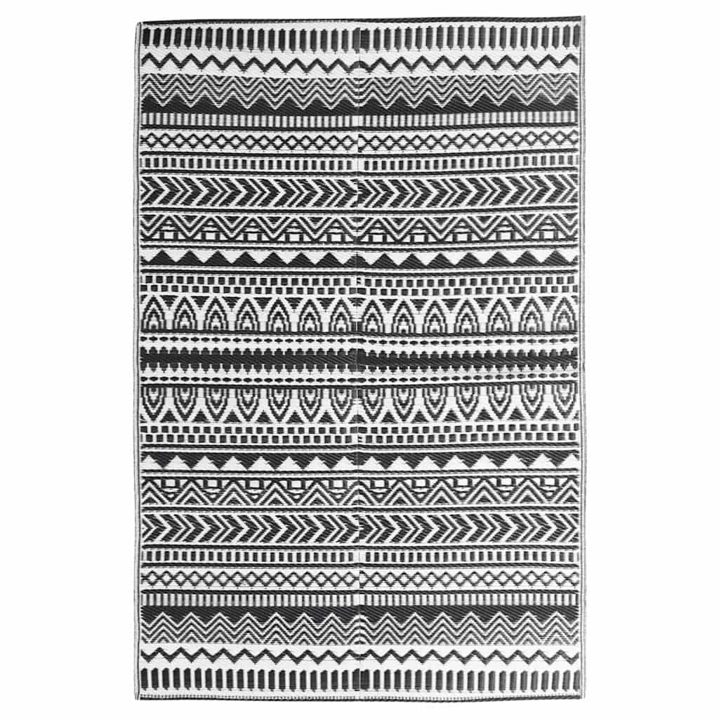 vidaXL Utomhusmatta ARAKIL svart 160x230 cm PP