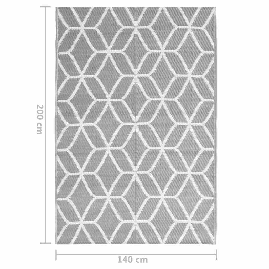 vidaXL Utomhusmatta ARAKIL grå 140x200 cm PP