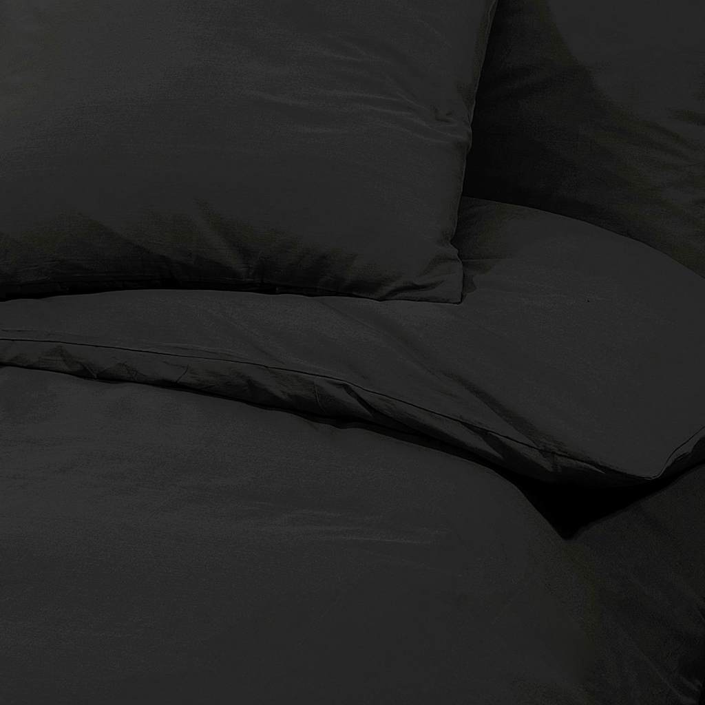 vidaXL Bäddset svart 200x220 cm lätt mikrofiber