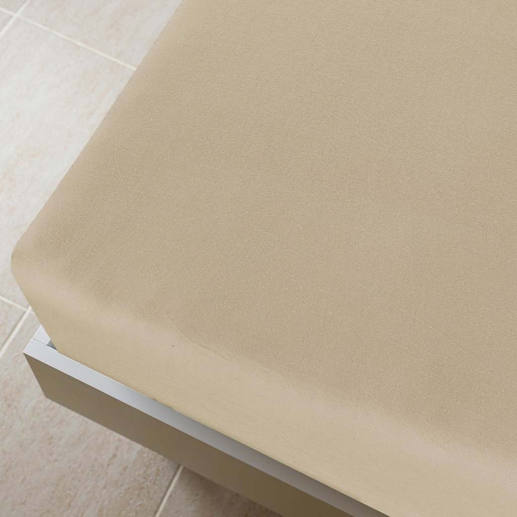 vidaXL Dra-på-lakan jersey 2 st taupe 180x200 cm bomull