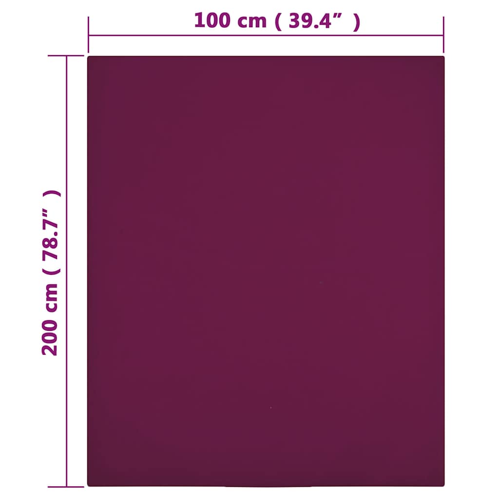 vidaXL Dra-på-lakan jersey 2 st vinröd 100x200 cm bomull