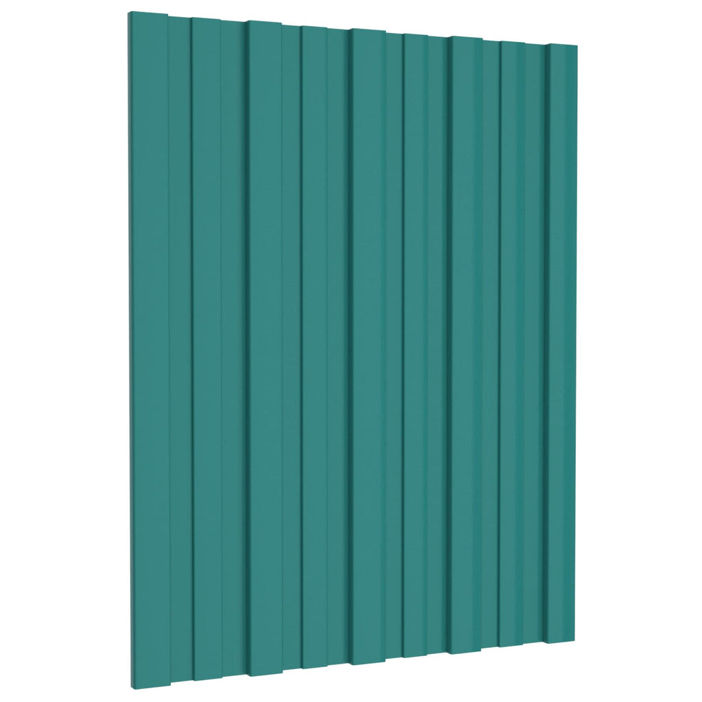 vidaXL Takpanel 12 st Grön 60 x 45 cm Galvaniserat stål